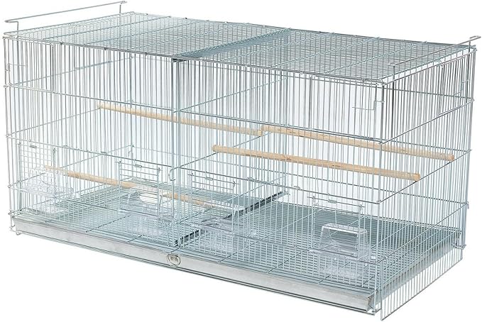 LOT of No Rust Stainless Galvanized Zinc Plated Stackable Breeder Bird Flight Cage with Removable Center Divider and Side Breeding Nest Doors