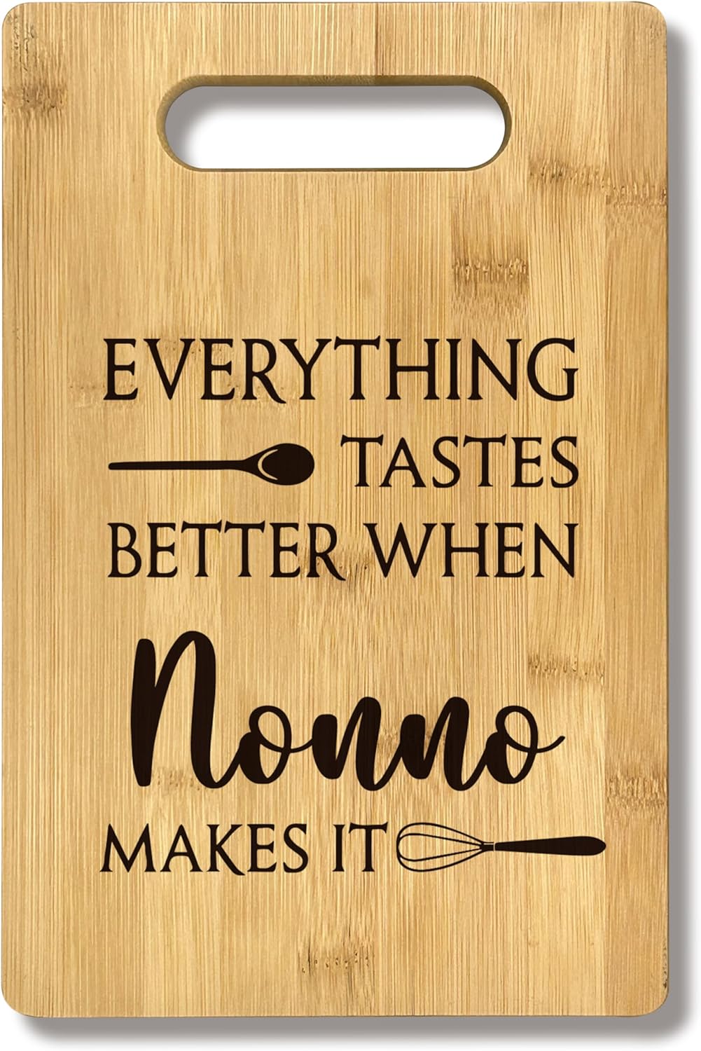 FONDCANYON Nonno Gifts, Everything Tastes Better When Nonno Makes It Gift Bamboo Cutting Board Kitchen Decor, Nonno Father’s Day Gifts Cutting Boards for Kitchen, Gift for Grandpa from Grandchildren