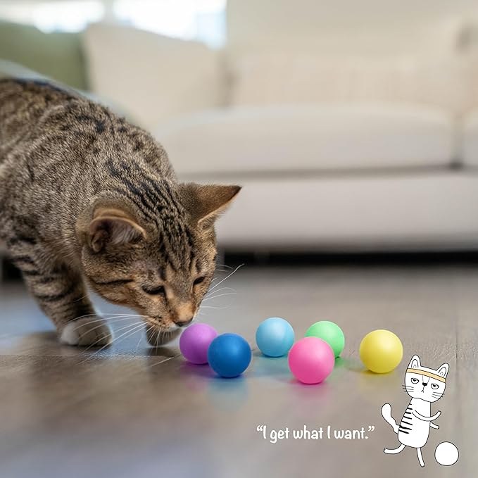Catstages Tower of Tracks Replacement Balls, 6-Pack Lightweight Cat Toy Balls for Track Toys, Multicolored
