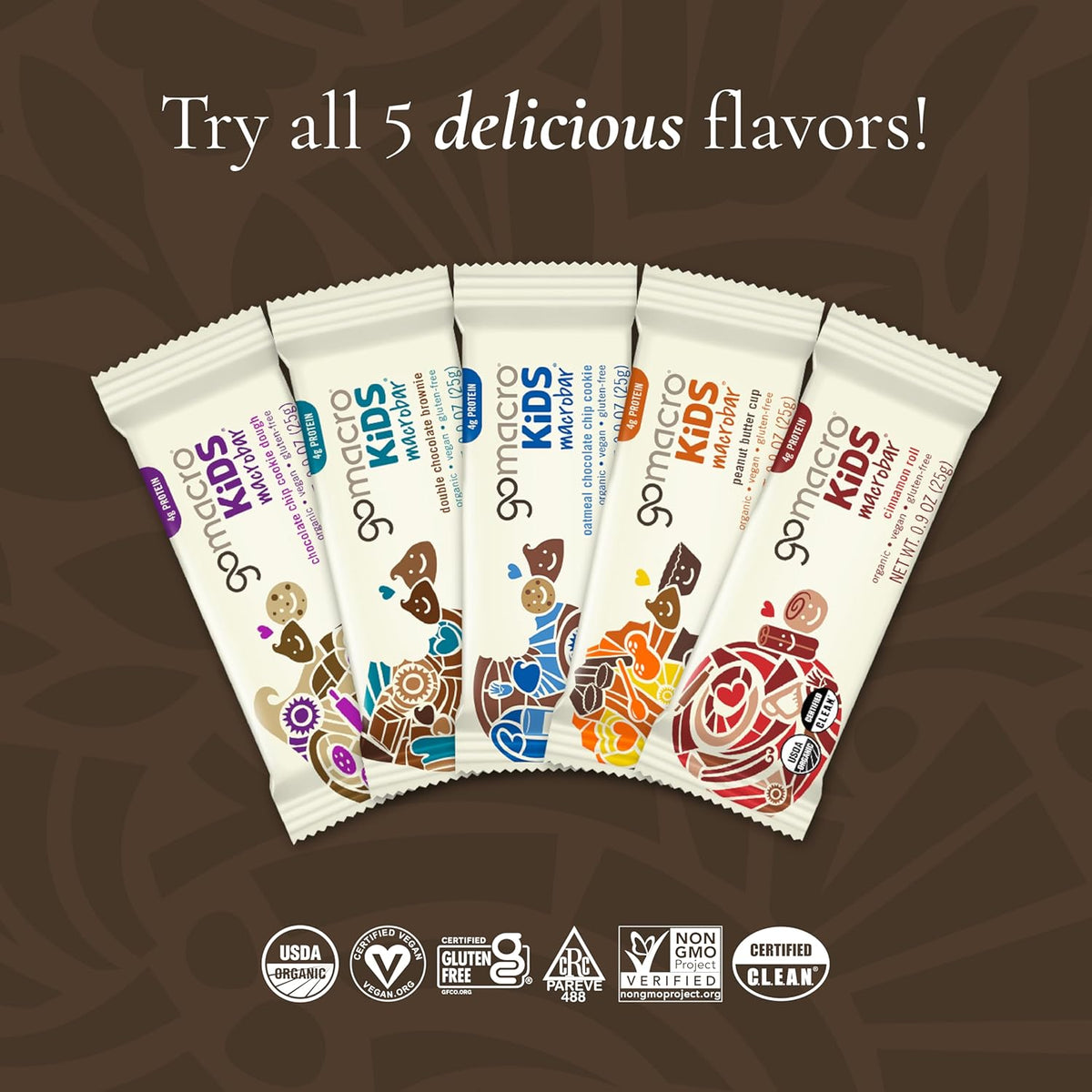 Gomacro, Macrobar Kids Chocolate Chip Cookie Dough Organic 7 Count, 6.3 Ounce