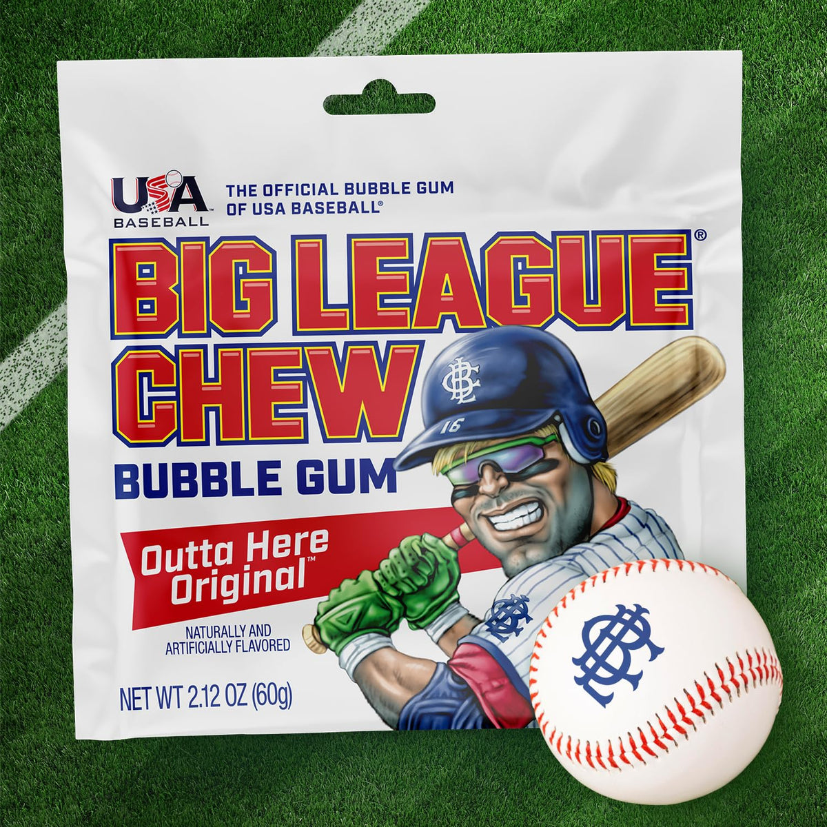big league chew outta here original bubble gum classic ballpark flavor 12 pack
