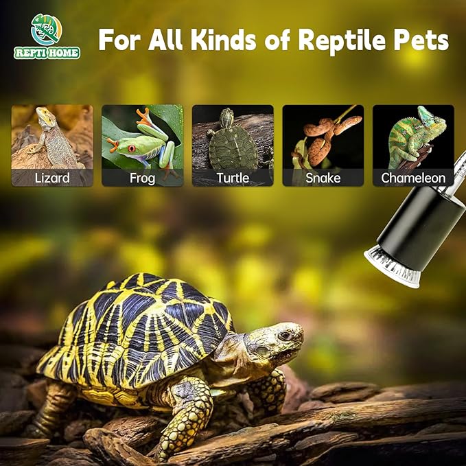 Reptile Heat Lamp, UVA UVB Heat Lamp Bulbs, E26 Turtle Heat Lamp Blubs 25W 4Pack, Basking Light for Bearded Dragon, Lizard, Snake and Frog