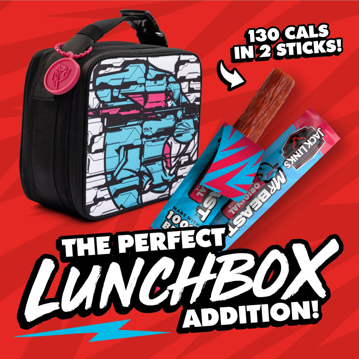Jack Link's x MrBeast Original Mini Beef Jerky Sticks - Individually Wrapped Protein Snacks - 6g Protein per Serving - Made with 100% Real Beef - (12 Pack) 0.5 oz Meat Sticks
