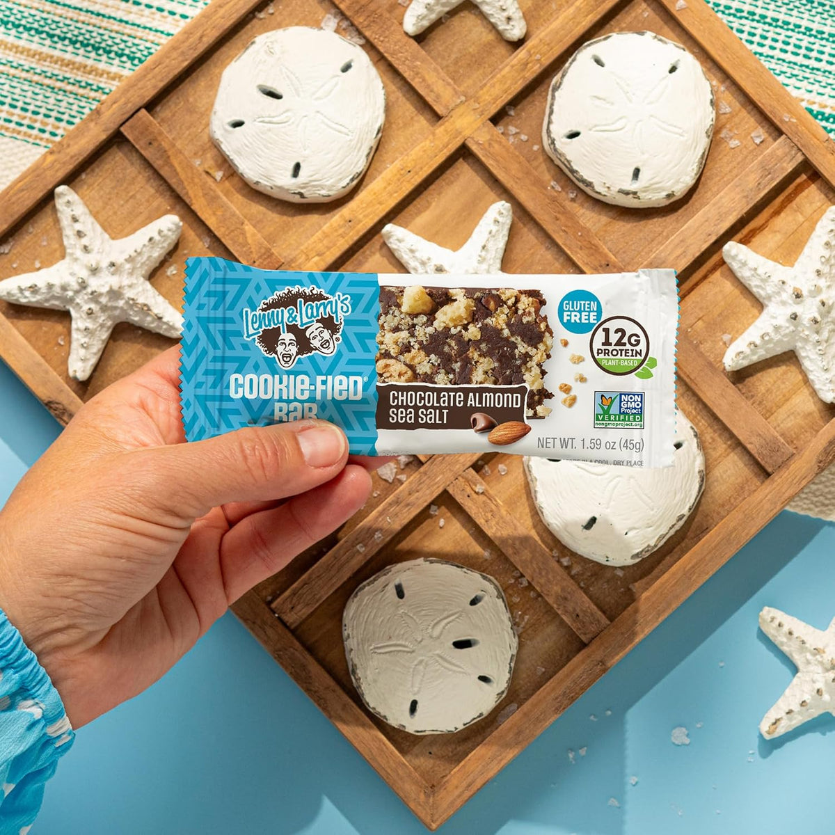 Lenny & Larry's Cookie-fied Protein Bar – Chocolate Almond Sea Salt Vegan Protein Bars 9x45g – Healthy Snacks with 12g Plant Protein & 5g Fiber – Gluten-Free Power Bar, Non-GMO & Vegan