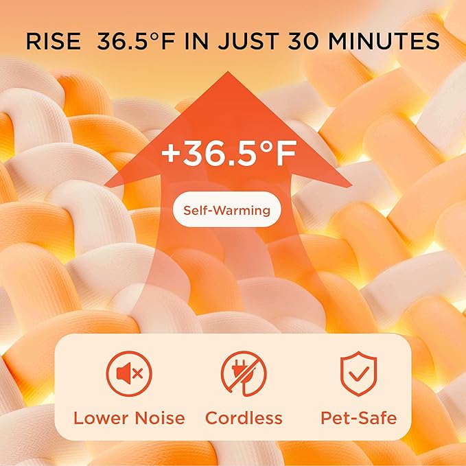 Bedsure Self Warming Blanket for Medium Dogs & Cats - Waterproof, Washable Couch Protector, Sherpa Fleece Puppy Blanket, Soft Plush Reversible Throw, 30"X40", White