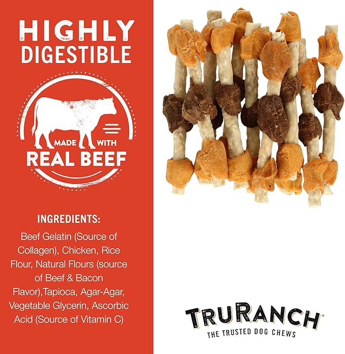 5" BBQ Collagen Skewers - Collagen Dog Chews - Long Lasting Healthy Joint Support Dog Treat - Rawhide Alternative - Skin & Coat Health, 1 Bag, 15 Count