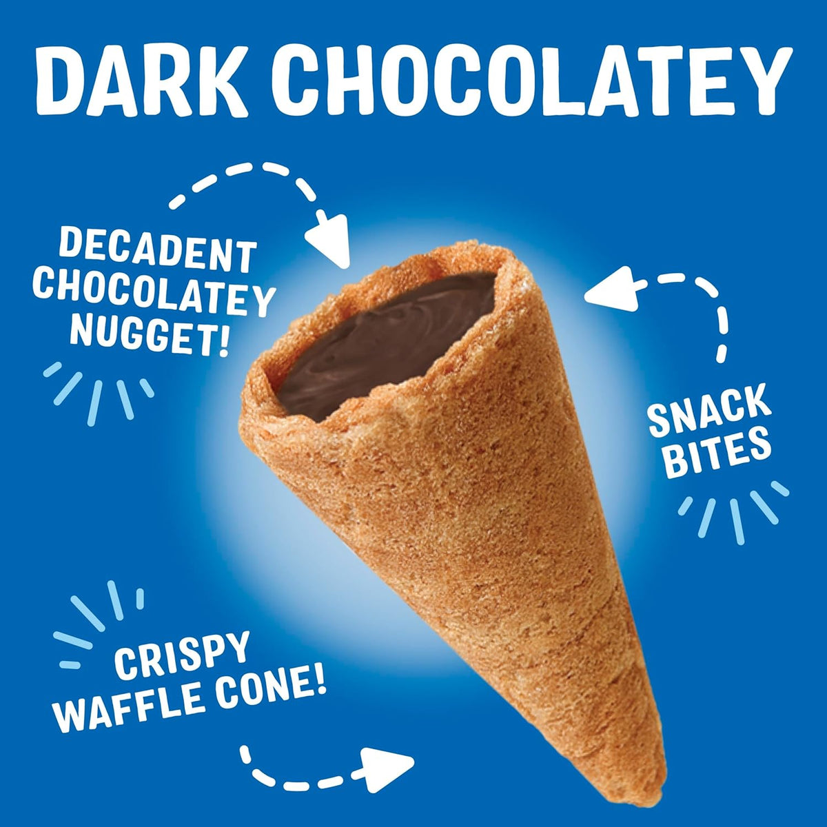 Drumstick Bites Dark Chocolatey Waffle Cone Snacks, Chocolate Dessert, Pantry Snacks