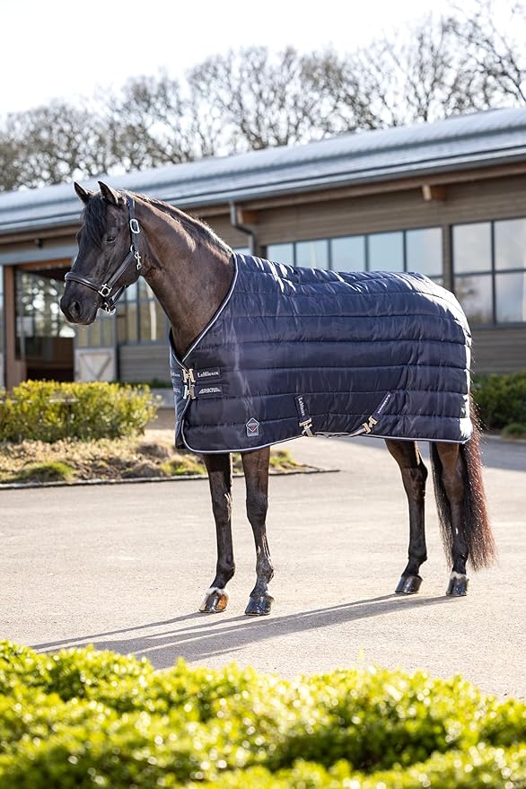 LeMieux Arika Stable-Tek 100g Blanket - Diamond Ripstop Outer - Breathable and Stain Repellent - Navy - 81"