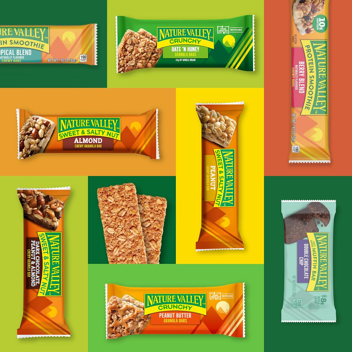Nature Valley Crunchy Granola Bars, Peanut Butter, 30 Ct, 22.35 oz (15 Pouches)