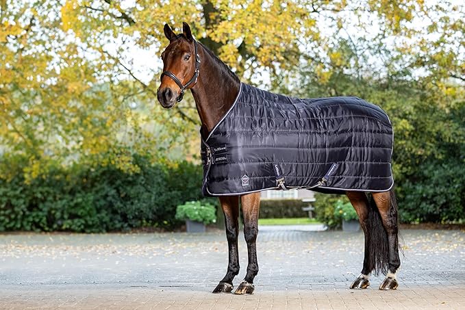 LeMieux Arika Stable-Tek 100g Blanket - Diamond Ripstop Outer - Breathable and Stain Repellent - Navy - 66"