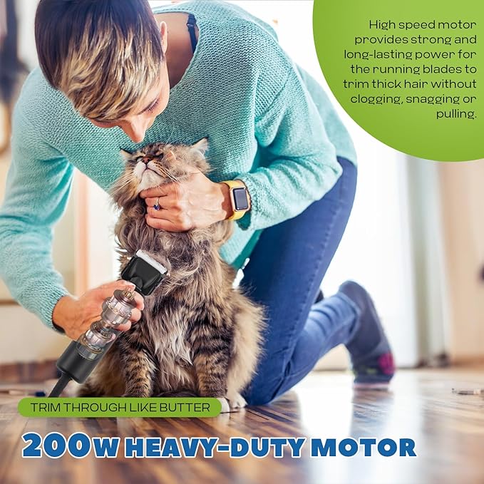 300W Pet Grooming Clippers (2000-6600rpm Stepless Speed Control, Heavy-Duty Commercial Grade, 13ft Power Cord, Low Noise< 50db, with Extra Blade) (300W Stepless Speed Control)