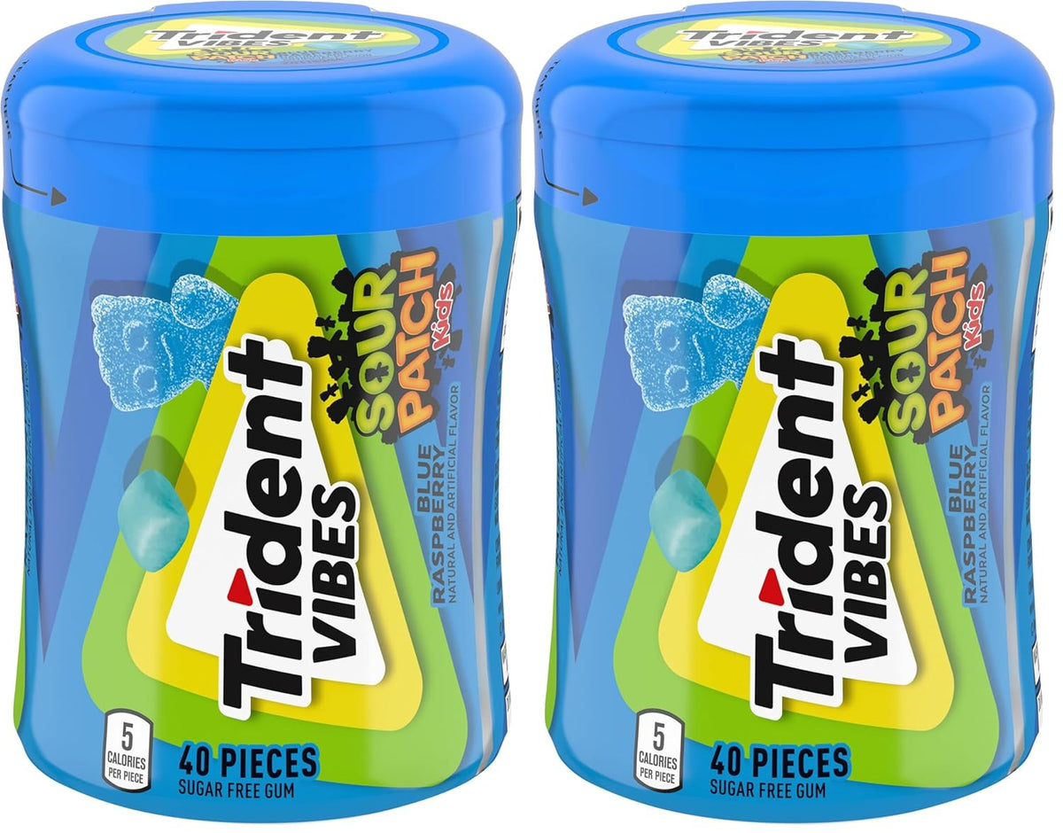 Trident Vibes Sugar-Free Chewing Gum, Cotton Candy Flavor, 40 Pieces