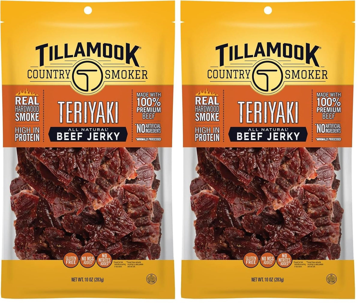 Tillamook Country Smoker Real Hardwood Smoked Beef Jerky, Old Fashioned, 10 Ounce