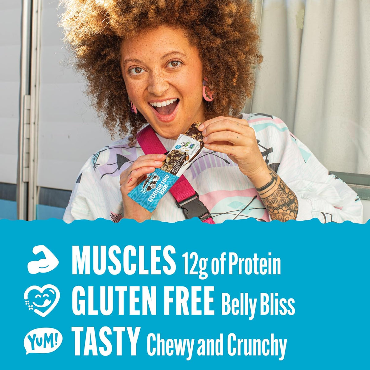 Lenny & Larry's Cookie-fied Protein Bar – Chocolate Almond Sea Salt Vegan Protein Bars 9x45g – Healthy Snacks with 12g Plant Protein & 5g Fiber – Gluten-Free Power Bar, Non-GMO & Vegan