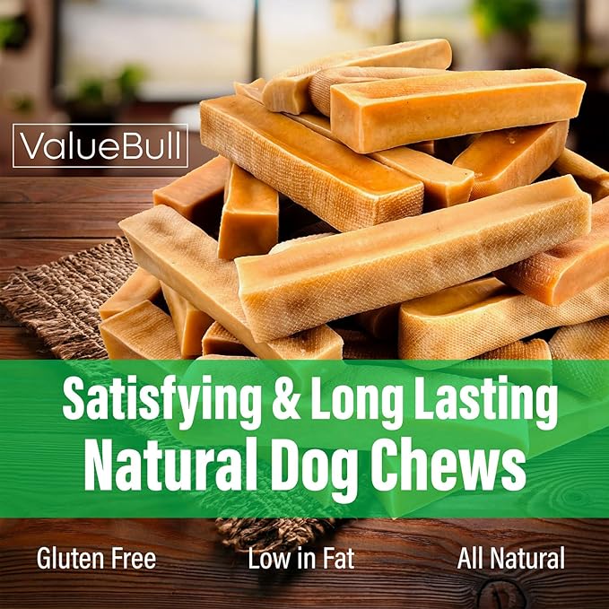 ValueBull Himalayan Yak Cheese Dog Chews, Large, 25 ct Bulk Pack - Long Lasting for Aggressive Chewers, All Natural, Healthy & Safe, Low Odor Nepal Yak Milk Chews