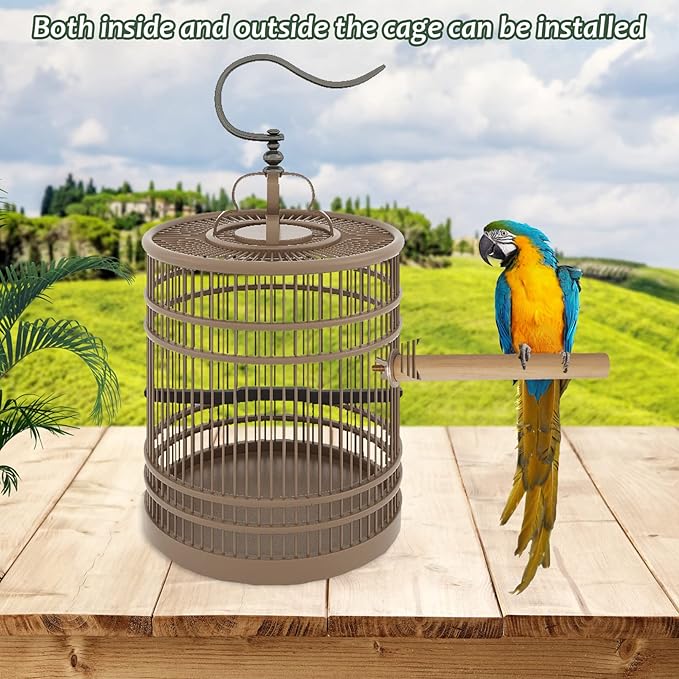 Hamiledyi Bird Perch for Cage Parakeet Stand Bird Cage Accessories Natural Wood Perch 5 Piece Set for Birds Platform Stick Playground for Small and Medium Sized Birds Cockatiel Parrot Conure