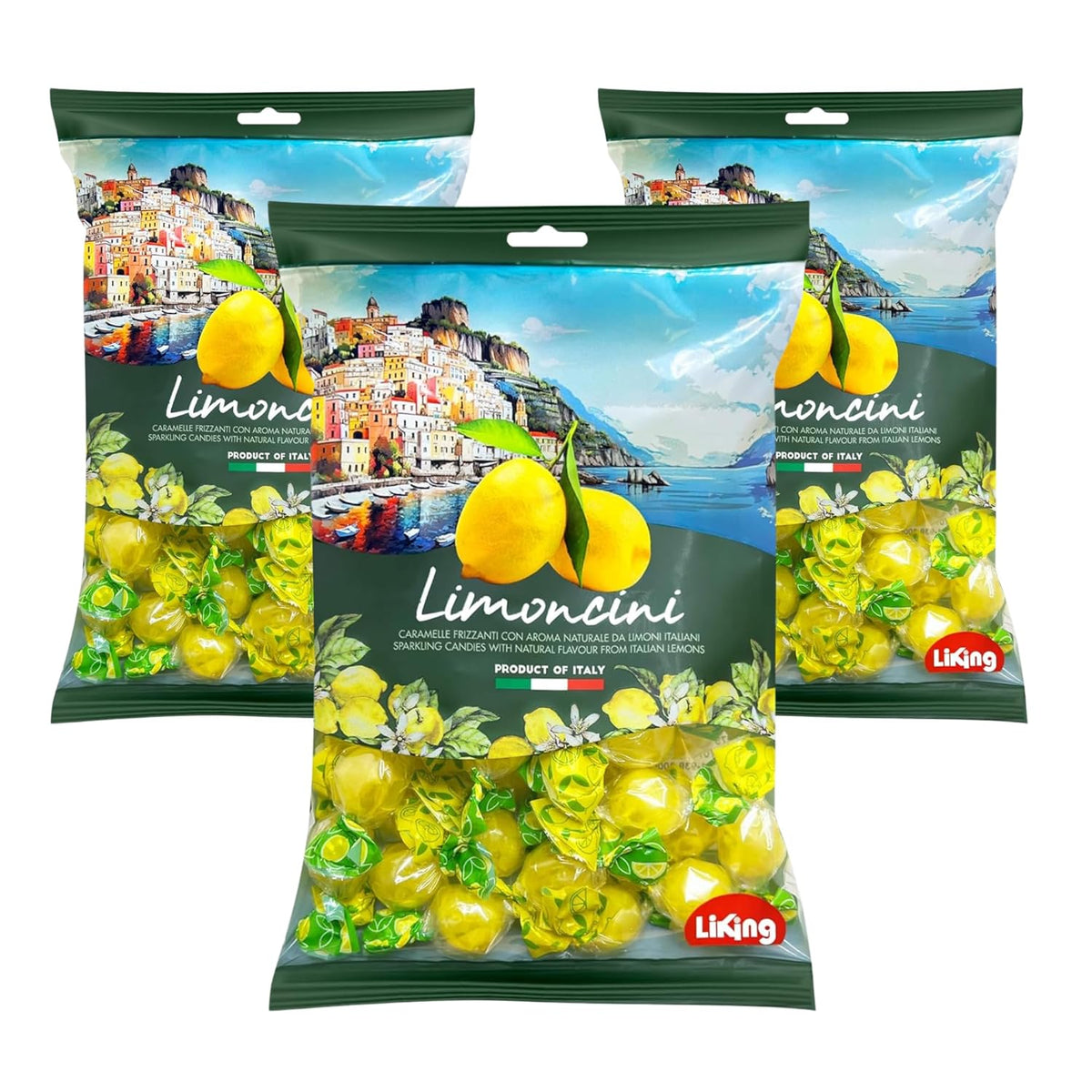 Sanniti Limoncini Frizzanti Candy | Sparkling Candies with Natural Flavor Made with Italian Lemons | 6.17 Ounce Bag