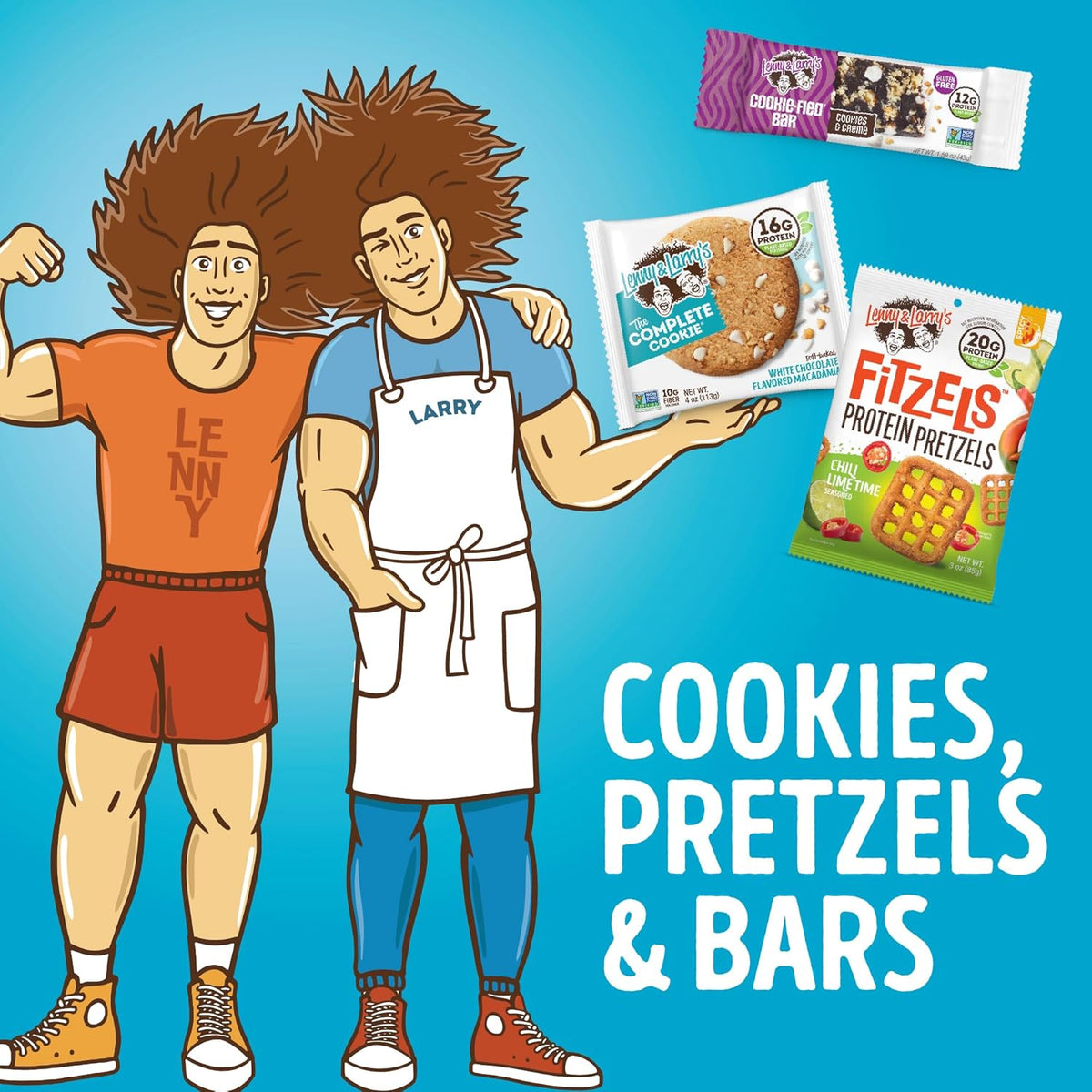 Lenny & Larry's Cookie-fied BIG BAR – Peanut Butter Chocolate Chip Vegan Protein Bars 12x90g – Healthy Snacks, 24g Plant Protein & 10g Prebiotic Fiber – Gluten-Free Power Bar & Vegan