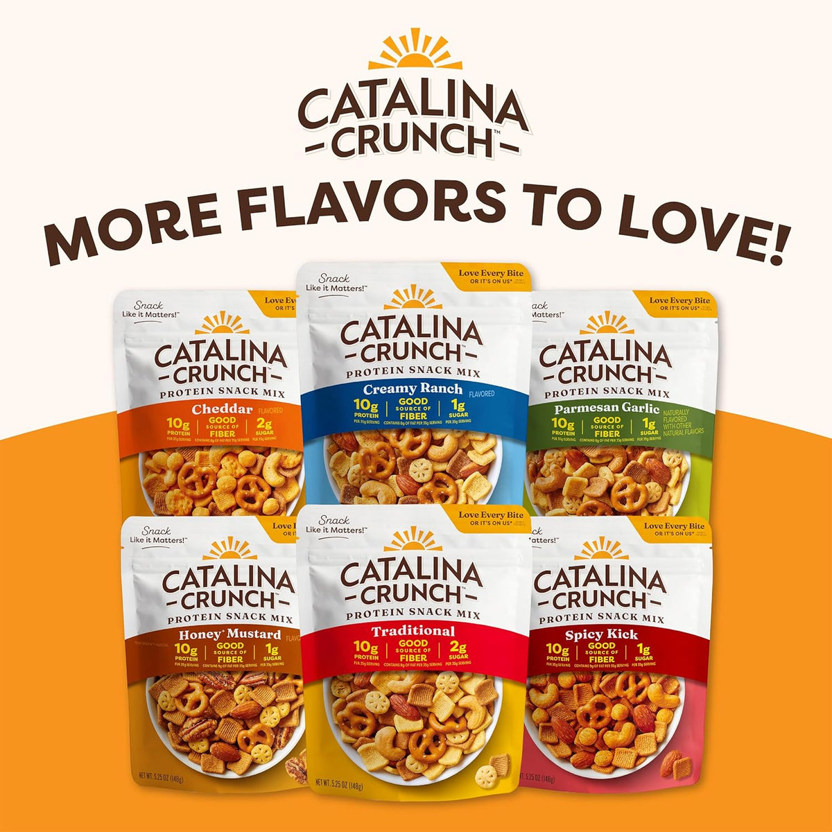 Catalina Crunch Protein Snack Mix with Cheese Crisps - 10g Protein, 2g Sugar per Serving - Good Source of Fiber, Gluten Free - Cheddar, 5.25 Ounce Bag (Pack of 1) - Packaging May Vary