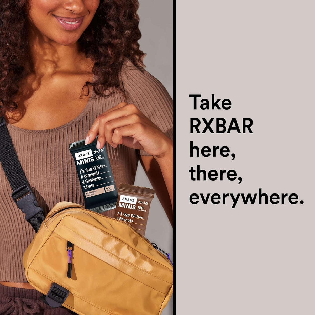 rxbar mini protein bars, 7.3oz box, 8 count, variety pack, peanut butter chocolate and chocolate sea salt