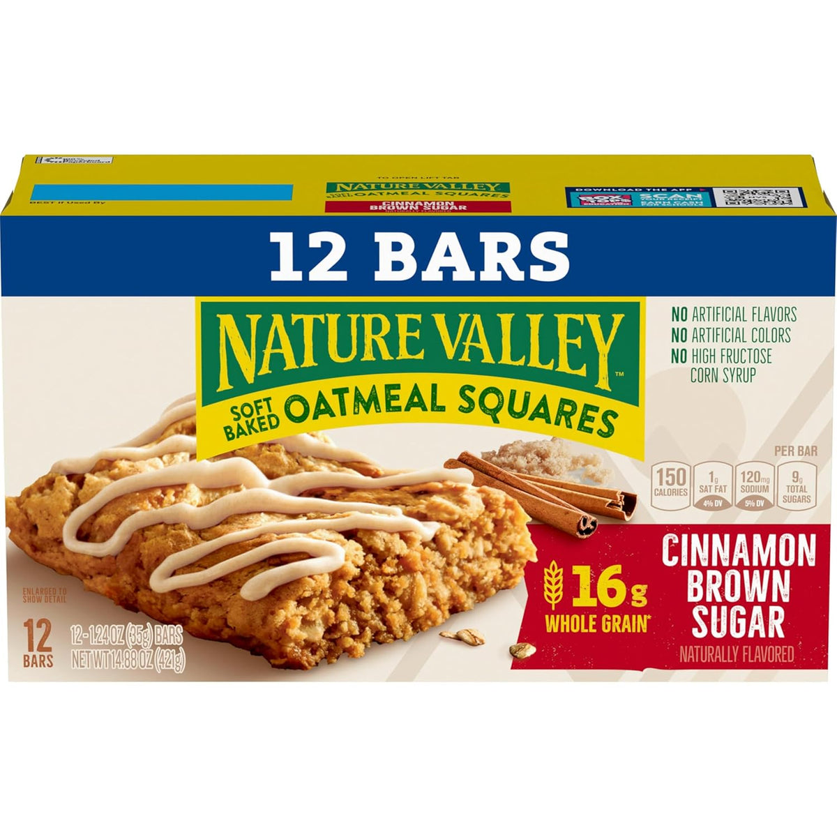 Nature Valley Soft Baked Oatmeal Squares, Cinnamon Brown Sugar, 12 Bars, 14.88 oz