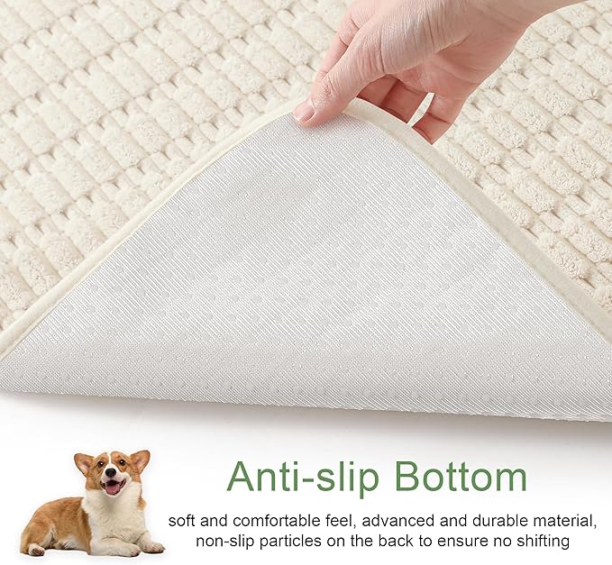 Washable Pee Pads for Dogs, 2 Pack Reusable Puppy Pads Dog Pads, Non-Slip Dog Pee Pads, Leakproof Pet Pee Pads Wee Wee Pads for Dogs. (Cream White, 36"x40"(Pack of 2))
