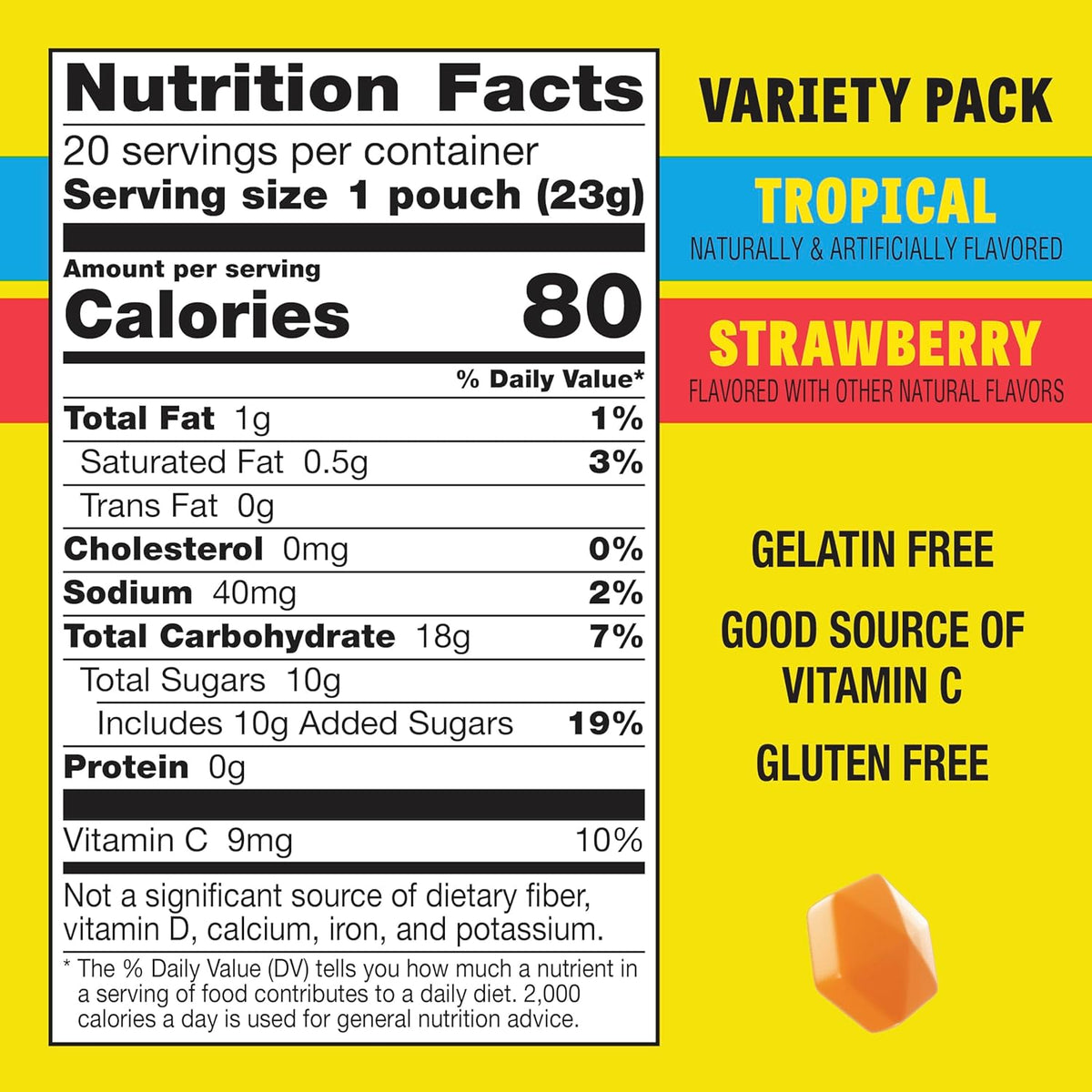 Gushers Fruit Flavored Snacks, Tropical and Strawberry Flavors, Family Pack, 20 Ct, 16 oz