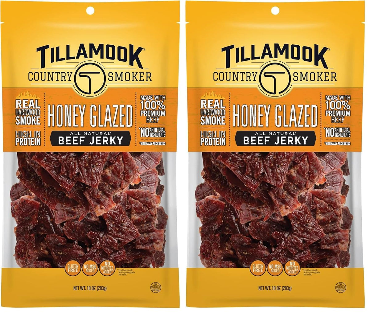 Tillamook Country Smoker Real Hardwood Smoked Beef Jerky, Old Fashioned, 10 Ounce