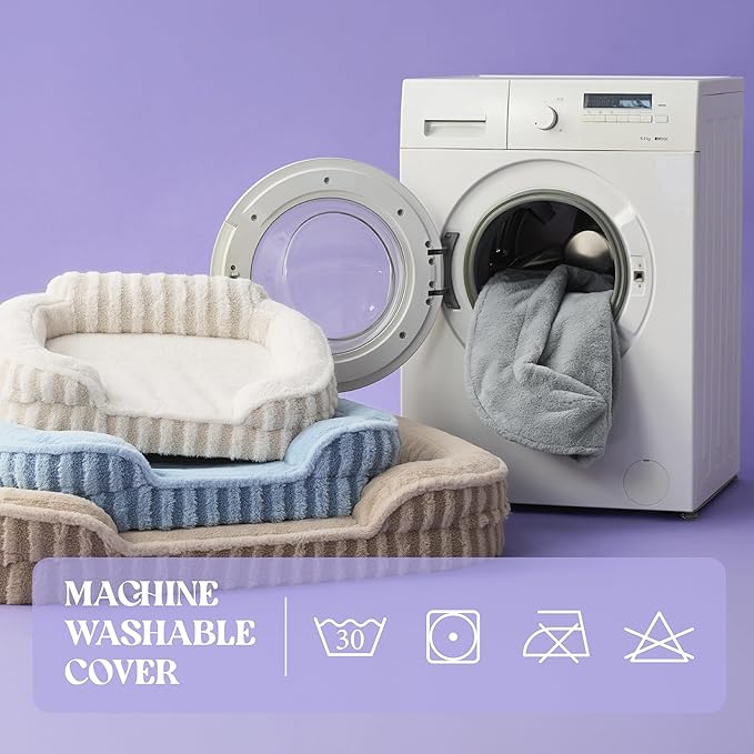 LE SURE Cute Dog Beds Large Sized Dog, Orthopedic Waterproof Large Pet Bed with Sides, Non-Slip Bottom and Egg-Crate Foam Pet Couch Sofa with Washable Removable Cover, Hazel