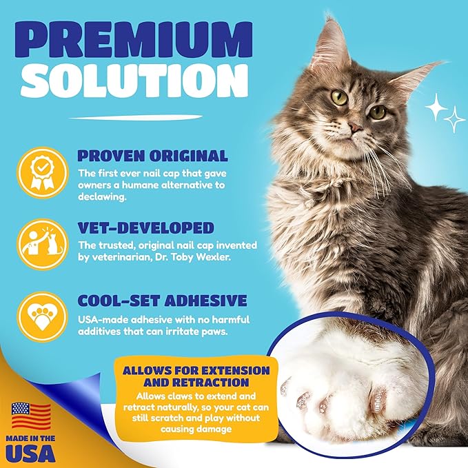Soft Claws Cat Nail Caps for Small Cats – (40 Caps, Pink Sparkle) - Veterinarian-Developed | Protects Furniture & Skin - Easy to Apply, Long-Lasting Anti-Scratch Soft Cat Claw Covers