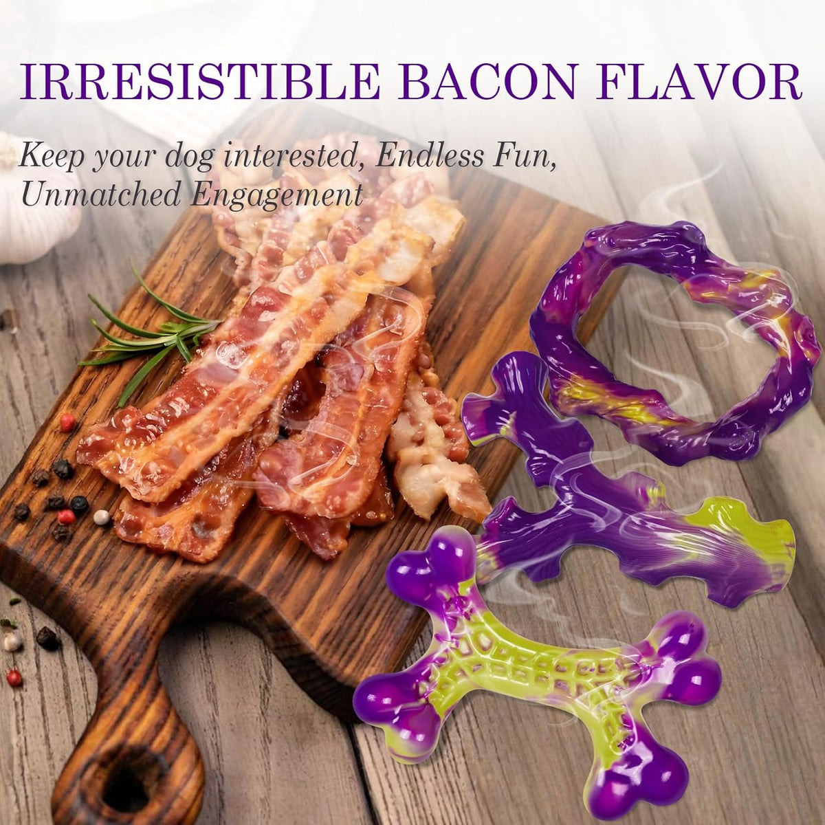Tough Dog Toys for Aggressive Chewers 3 Pack, Indestructible Dog Toy for Large Dogs, Dog Chew Toys to Keep Them Busy, Dog Bones for 15-100lbs Puppy/Medium/Large Breeds, Interactive Dog Toys