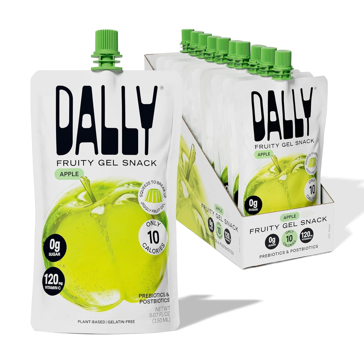 Dally Variety Pack [Mango, Peach & Apple] Drinkable Konjac Jelly 10 Pouches | 10-Calorie Keto, Gluten Free, Sugar Free Korean Fruit Snack | Prebiotics & Postbiotics for Skin, Immune, Weight Management