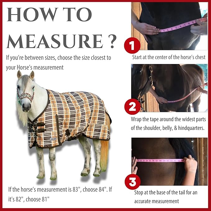 Jeffers Pony Poppins Solaris 1200 Denier Turnout Blanket Brown & Cream Plaid 51" - Waterproof, Breathable Horse Blanket with 0 gram Polyfill, No Insulation, Ideal Protection for Wind & Rain,