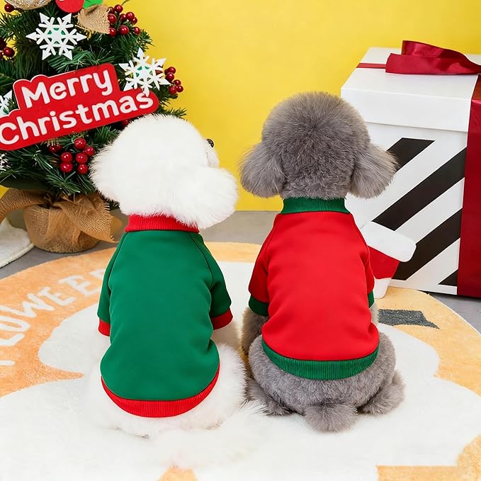 Custom Dog Hoodie, Personalized Sweatshirt with Photo Text Name Logo, Customized Hooded Sweater for Small Medium Large Dogs & Cats (Red + Green Sleeves, X-Large)