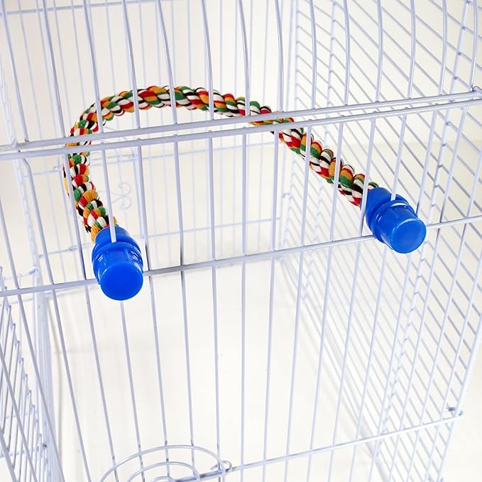 PENN-PLAX Bird Life Multicolored and Flexible Rope Perch – Create Fun, Colorful Curves and Bends – Great for Small and Medium Birds – 21” Long