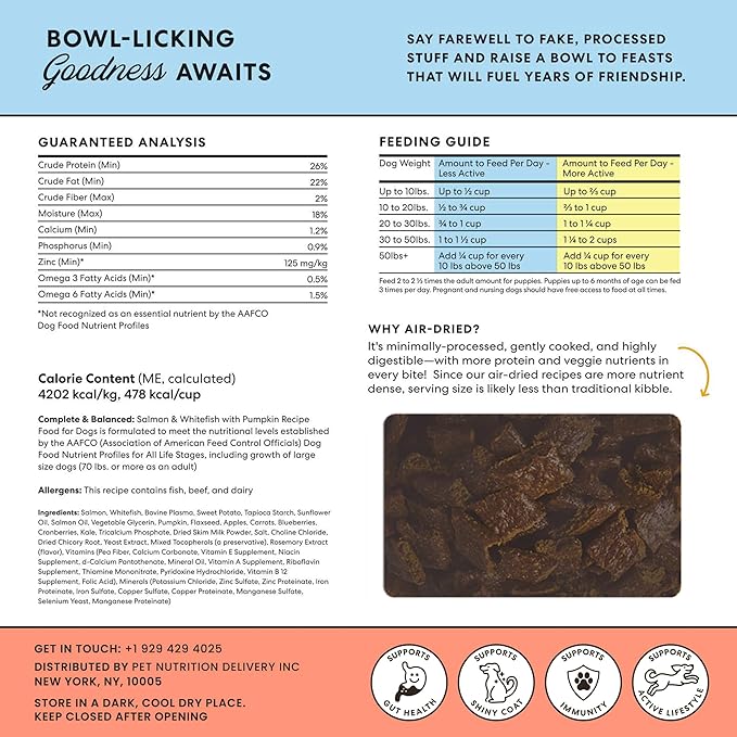 The Pets Table - Air Dried Dog Food Sampler 4 Pack - 16 Ounce Bags of Each: Beef & Berries, Chicken & Sweet Potato, Salmon & Whitefish, and Lamb & Beef - 16 Ounce (Pack of 4)
