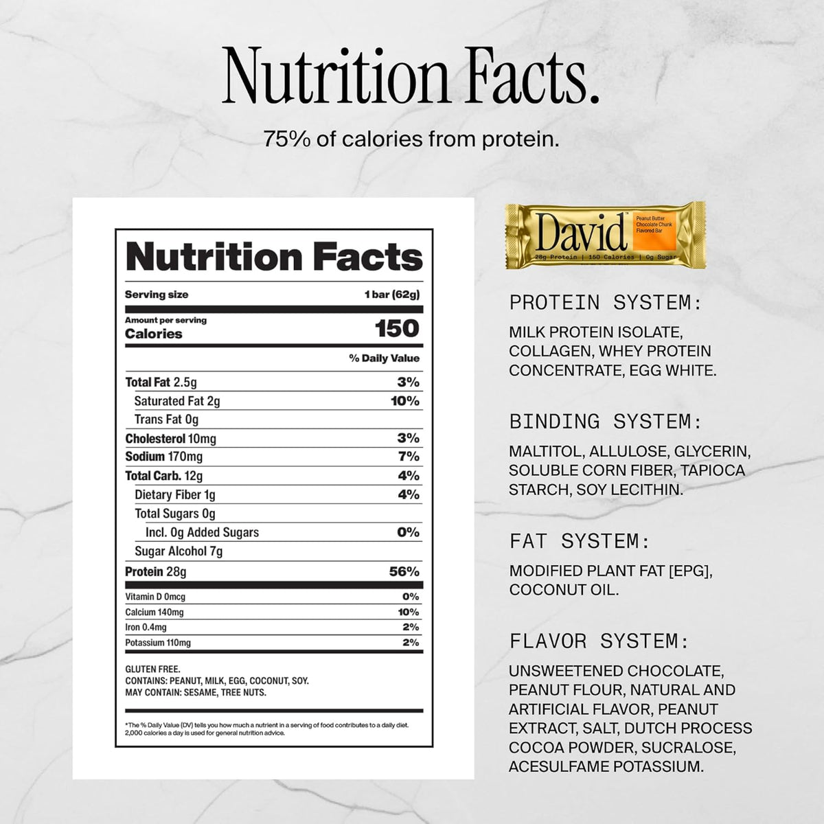david high protein bars no sugar peanut butter chocolate chunk flavor 28g protein low carb gluten free