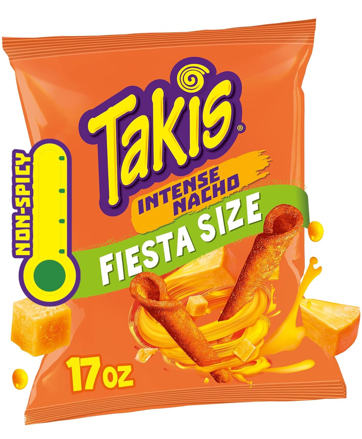 Takis Fuego 17 oz Fiesta Size Hot Chili Pepper & Lime Flavored Extreme Spicy Rolled Corn Tortilla Chips