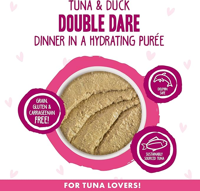 Weruva B.F.F. Play - Best Feline Friend Paté Lovers, Aw Yeah!, Tuna & Duck Double Dare with Tuna & Duck, 5.5oz Can (Pack of 8)