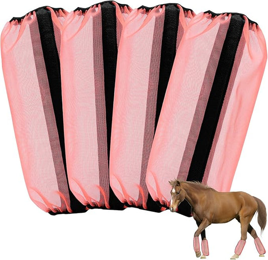 Mesh Fly Boots Horse Fly Boots Mesh Fly Wraps Leg Guard for Horse Set of 4