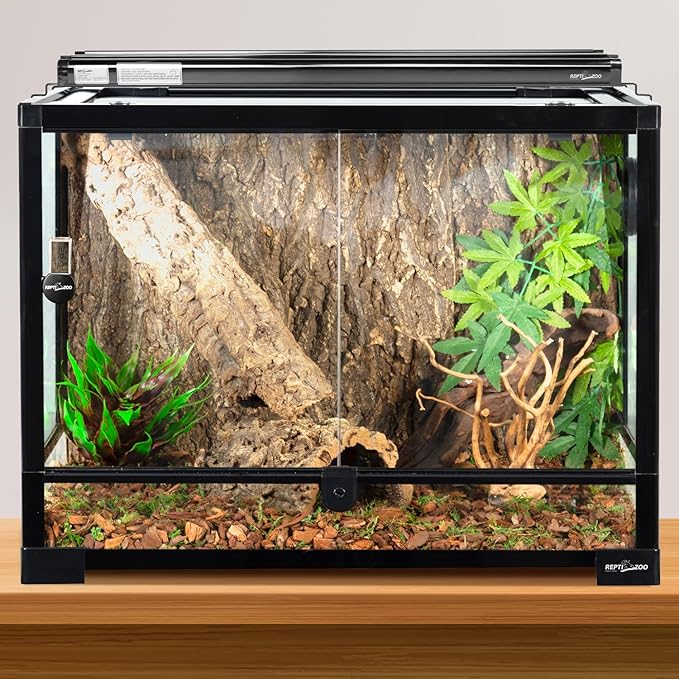 REPTI ZOO UVB Reptile Light, New Version T5 HO UVB Lighting Combo Kit, Reptile Terrarium Hood with 5.0 UVB Tube Bulb, Reptile Light Fixture 8W-12Inch