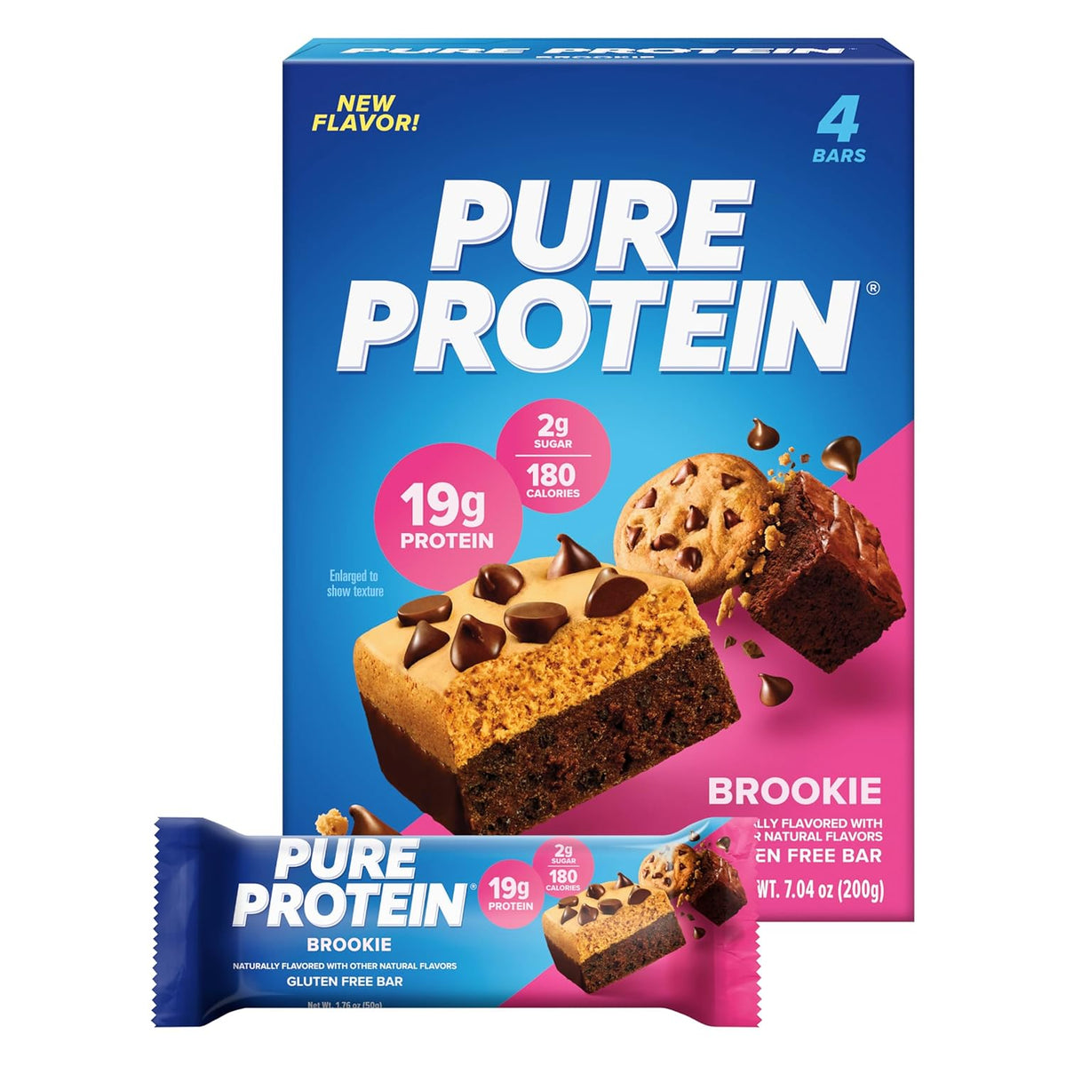 Pure Protein Cocoa PEBBLES™ Protein Bars – 20g Protein, 4g Sugar, 180 Calories (4 count) Low Sugar* High Protein Snack - Gluten Free - Perfect for a Healthy Snack.