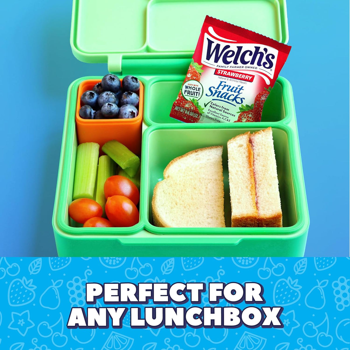 Welch's Fruit Snacks, Mixed Fruit & Strawberry Snack Box, Gluten Free, 0.8oz Snack Packs (Pack of 60)