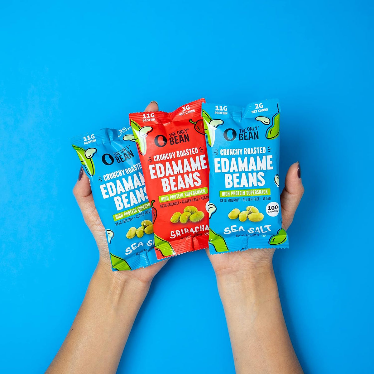 only bean crunchy roasted edamame variety pack 0.9oz 24 pack low carb keto snack