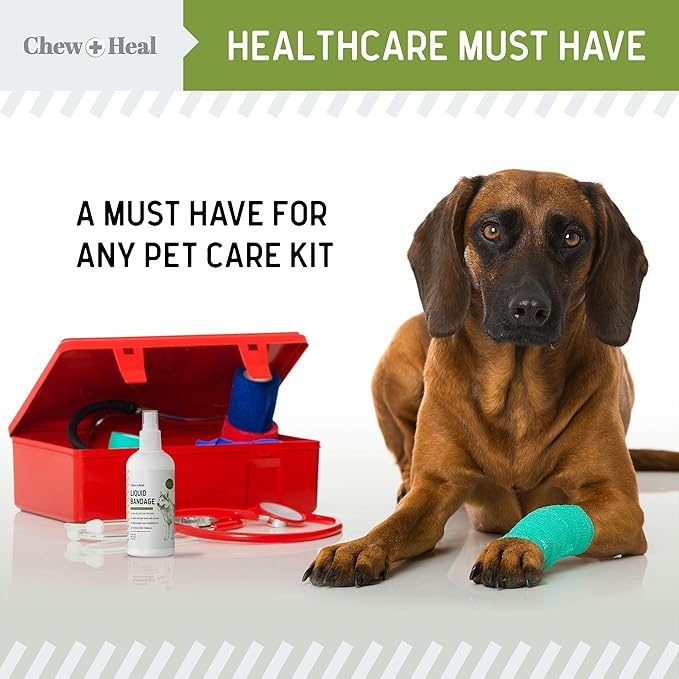 Pet Liquid Bandage for Dogs - 4 oz Spray with Aloe - Wound Care for Dogs Including Cuts, Scrapes, and Stitches - Breathable and Waterproof