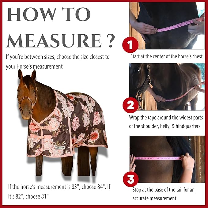 Jeffers Expression 1200 Denier Standard Neck Turnout Blanket, Rose Garden, 87" - Waterproof, Breathable Horse Blanket with 0g Polyfill, No insulation - Ideal Protection for Wind and Rain, Light Weight