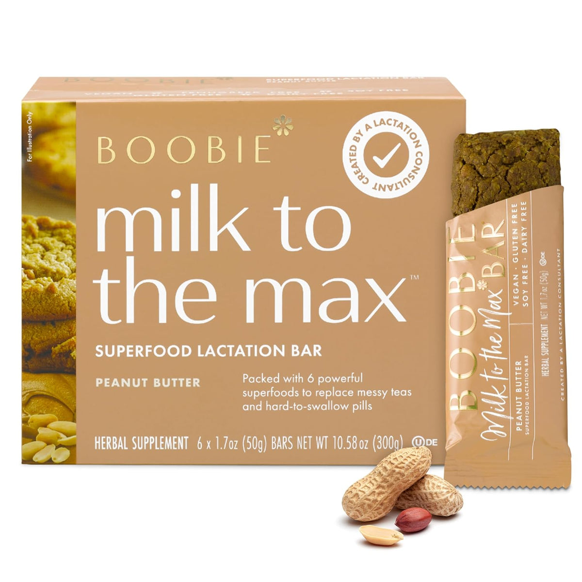 Boobie Superfood Oatmeal Chocolate Chip Cookie Lactation Bar for Breastfeeding Moms to Increase Milk Supply | #1 Selling Lactation Snack Bars | Vegan, Fenugreek-Free, Gluten-Free, Dairy-Free (12 Bars)
