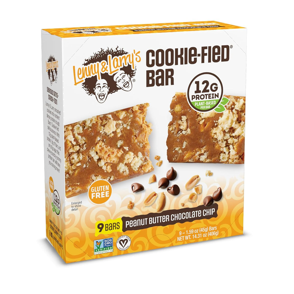 Lenny & Larry's Cookie-fied Protein Bar – Chocolate Almond Sea Salt Vegan Protein Bars 9x45g – Healthy Snacks with 12g Plant Protein & 5g Fiber – Gluten-Free Power Bar, Non-GMO & Vegan