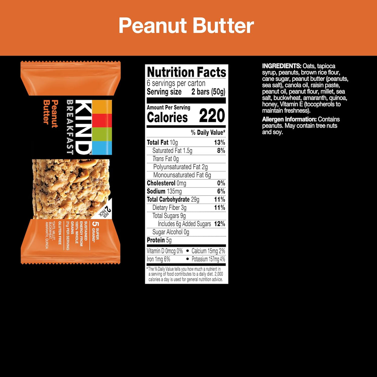 KIND Breakfast Bars Variety Pack, Gluten Free, Low Sodium, Healthy Snacks, Honey Oat, Almond Butter, Peanut Butter, 3-8g Protein, 18 Count (18 Packs of 2 Bars)