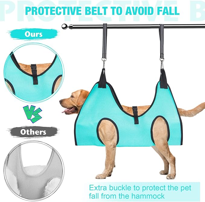 Dog Grooming Hammock - Upgrade Pet Grooming Harness for Nail Trimming (S 30lb), Dog Sling for Nail Clipping, Dog Hanging Holder Hanger for Cutting Nail with Nail Clippers
